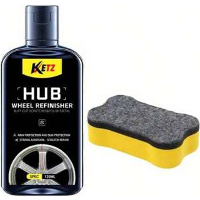 SHEIN 120ml Car Wheel Rim Scratch Repair Kit, Wheel Refinishing Polish, Wheel Scratch, Rust, Fading Remover, Restore Metallic Shine, Wheel Care Wax