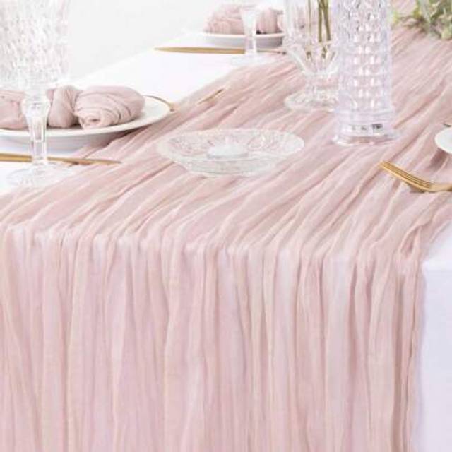 SHEIN 1pc Dim Pink Easter/Spring Cheese Patterned Table Cloth, Bohemian Style Cheese Fabric Runner For Wedding Party, Baby Shower, Birthday Decoration
