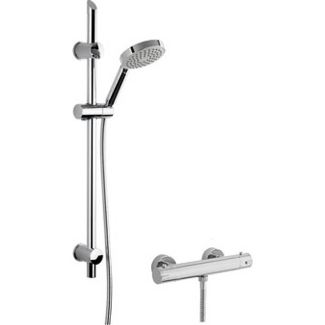 Round thermostatic minimalist bar valve and water saving slide rail kit shower b