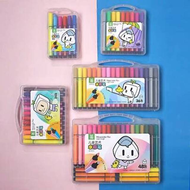 SHEIN 12/24/36 Colors Washable Marker Pen Set Gift Box, Children Art Drawing Set, Learning Rewards, Birthday Gifts, Class Gifts, Back To School Gifts For Bo