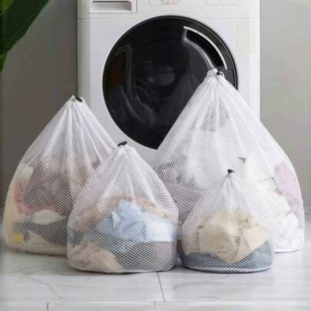 SHEIN 1pc Drawstring Mesh Underwear Laundry Bag, Washing Bags ,Organizer Net Washing Machine Bag For Clothes Organize, Large Capacity Dirty Laundry Bag Dres