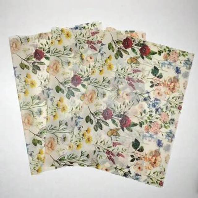 SHEIN Vintage Rose Pattern Tissue Paper, 50*35cm, Thin Moisture-Proof Wrapping Paper, Suitable For Gift Wrapping, Clothing Packaging, Fragile Item Protectio