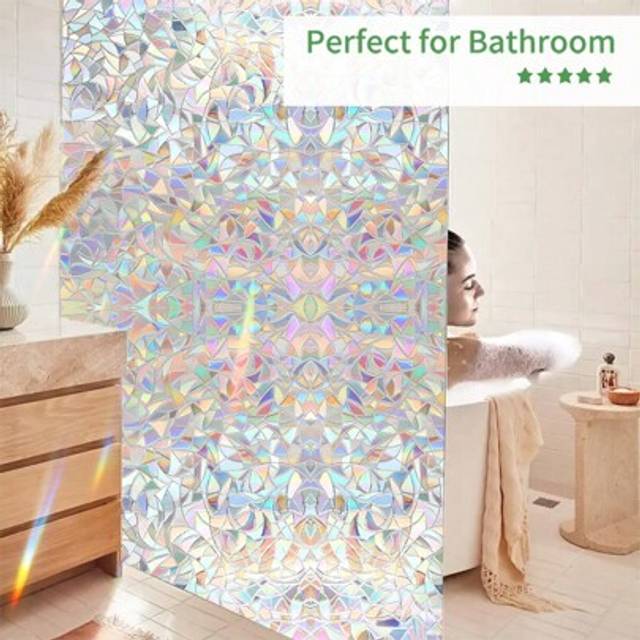 SHEIN 1PC Household PVC Window Privacy Sticker, Glass Privacy Film, Color Glass Decorative Window Film, Sunshade Window Sticker, Electrostatic Adsorption, N