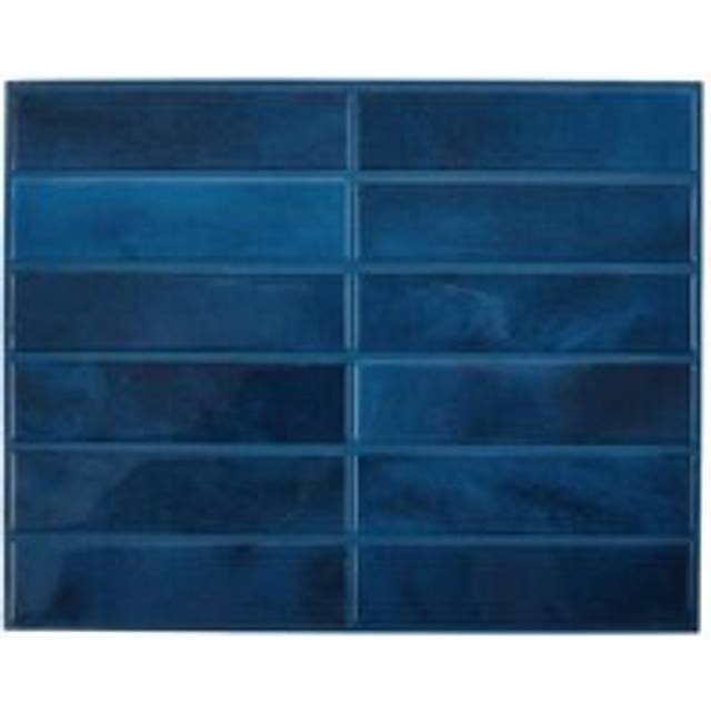 Living And Home 10Pcs 3D Rectangle Straight Pattern Self-Adhesive Wall Tile Stickers In Dark Blue - One Size