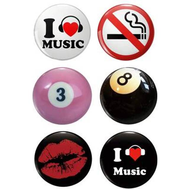 SHEIN 1pc 4.4cm/1.73inch No Smoking Sign, I Love Music, Red Lips, 8 Ball, Decorative Pin Brooch Badge, Button Lapel Pin, Suitable For Attaching To Clothes,