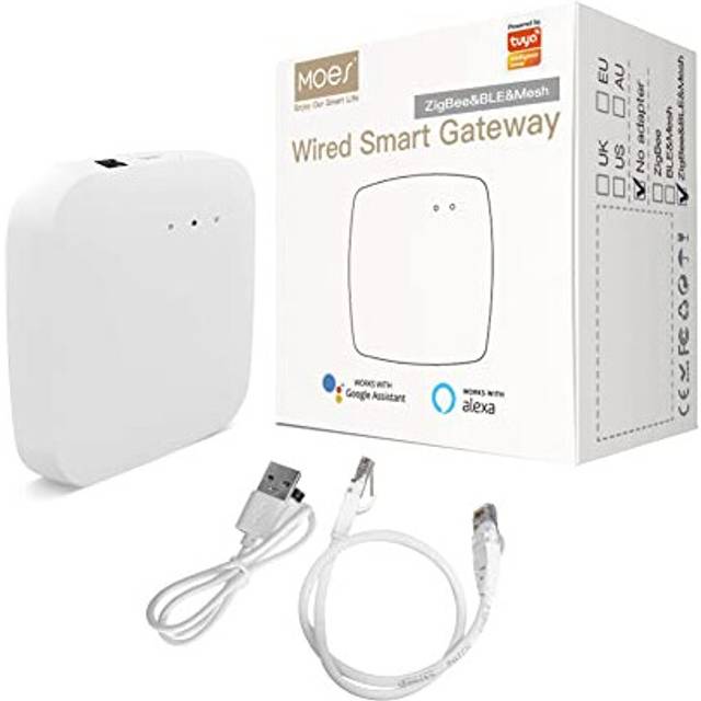 Tuya Smart Wired Hub, Multi-mode with ZigBee, WiFi & BLE, Security Modes for Home Protection, Control via Smart Life app & Voice Control Using