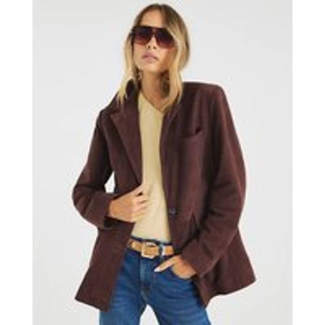 River Island Womens Brown Boxy Fit Suede Blazer - 10