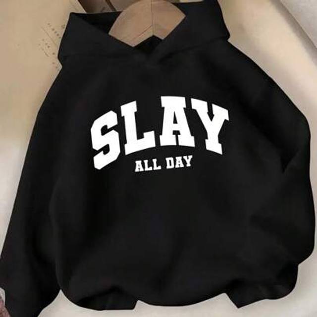 SHEIN Teenager Girls&#39; Casual Fashion Text Graphic Print Basic Hoodie Sweatshirt Teen Girl Clothes Hoodie Clothes For Girls Hoodie Hoodie For Teen Girls Cute