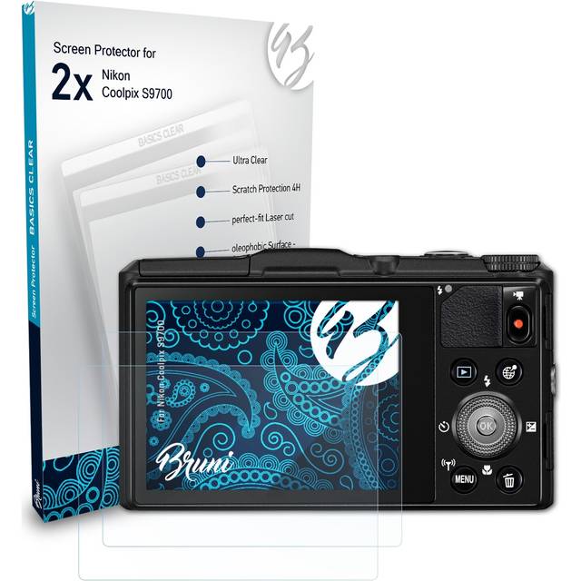 Bruni 2x Protective Film For Nikon Coolpix S9700 Screen Protector