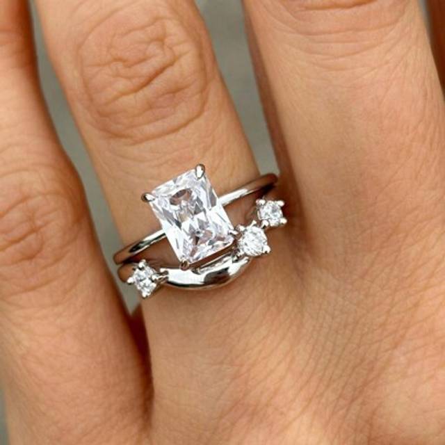 SHEIN 1PC Sparkle Geometry Engagement Ring Wedding Band For Women Promise Ring Eternity Ring Fine Jewelry Gift
