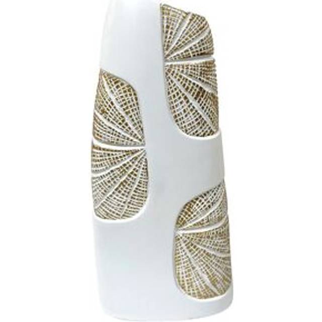 Metro Clemintine White/Gold Polyresin Floor Vase White;Gold 48cm H x 22cm W x 10cm D