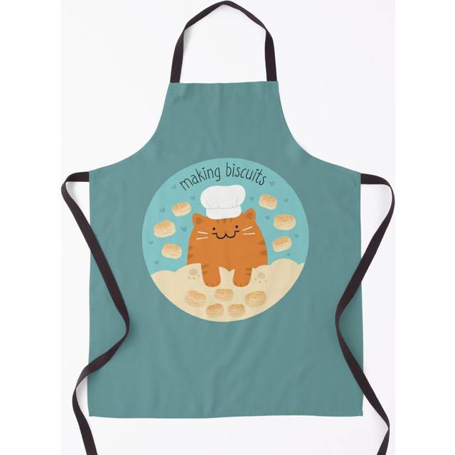 Making Biscuits Orange Tabby Circle Grill Aprons for Kitchen BBQ Chef