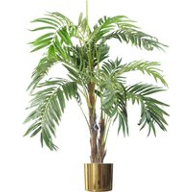 Leaf - 120cm Realistic Artificial palm tree with pot with Gold Metal Planter
