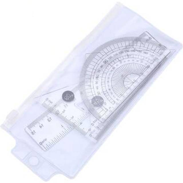 SHEIN 4pcs Student Drawing Set Ruler, Back-To-School Learning Supplies Set Ruler - Four-Piece Simple And Transparent Set Ruler, Primary School Student Drawi