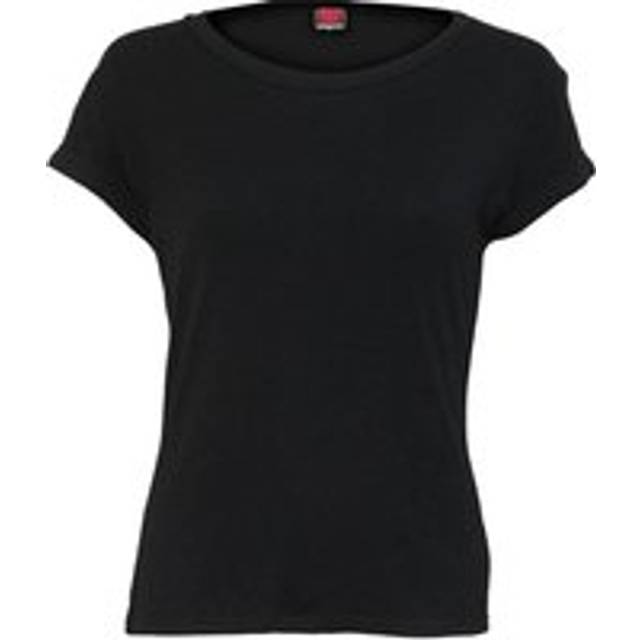 (S, Black) Spiral Direct Womens/Ladies Urban Fashion Boat Neck Capped Sleeved T-Shirt
