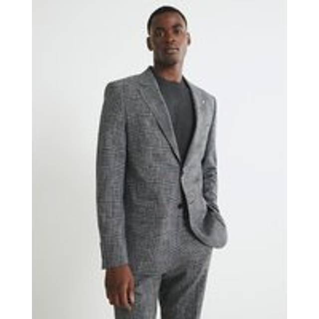 Mens River Island Grey Regular Fit Check Suit Jacket - 40R