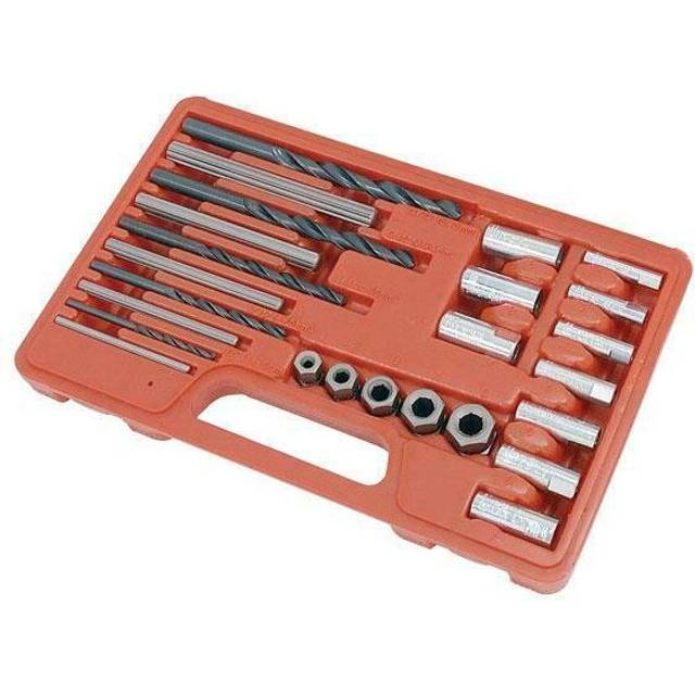 25pc spline type screw/broken stud extractor set
