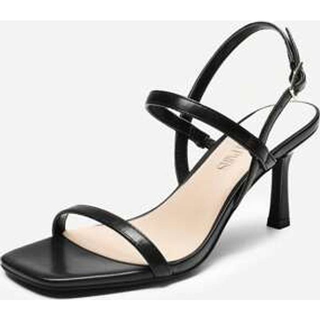 SHEIN Womens Slingback Heels Square Open Toe Strappy Sandals Ankle Strap High Heeled Dressy Shoes
