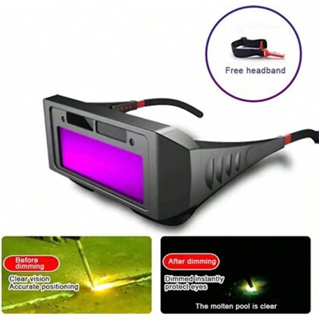 SHEIN 1pc Auto-Darkening Welding Glasses, Welder&#39;s Safety Goggles With Anti-Glare For Welding, Torch, Arc Protection