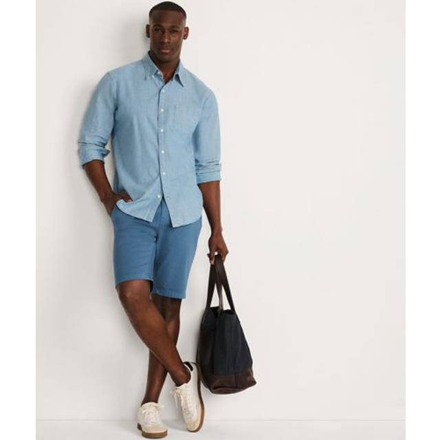 Stretch Chino Shorts, Slim Fit - Blue - 40