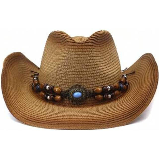 SHEIN 1PC Western Spray-Paint Straw Hat - Sun Protection Cowboy Hat For Beach, Festivals & Outdoor Adventures
