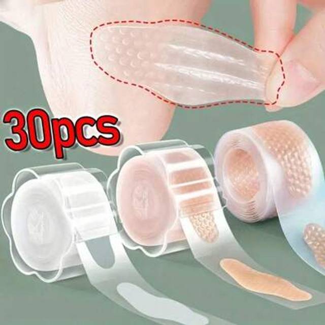 SHEIN 30pcs Hydrocolloid Gel Blister Bandages - Waterproof Adhesive Foot Care Cushions For Heel Abrasion, Blisters, And Foot Wear - Pain Relief Pads With In