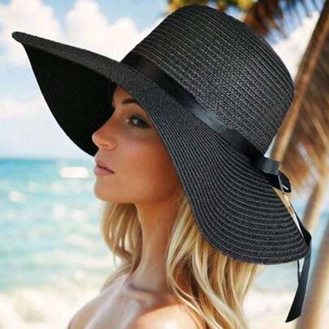 SHEIN 1pc Women&#39;s Summer New Beach Sun Hat Foldable Beach Travel Holiday Straw Hat With Large Brim Hat