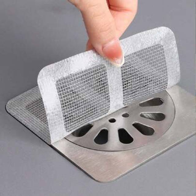 SHEIN 6pcs Drain Strainer Cover For Hair Stopper, Anti-Fly Nylon Filter Net, Household Bathroom Cockroach & Odor Prevention Tool,Floor Drain Sticker Anti-Cl