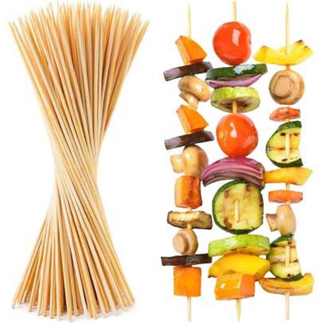 SHEIN 100/80/50/20pcs Premium Bamboo Skewers Set - Natural, Reusable Barbecue Sticks For Grilling, Kebabs, Crafting And Parties - Ideal For Meat, Vegetables