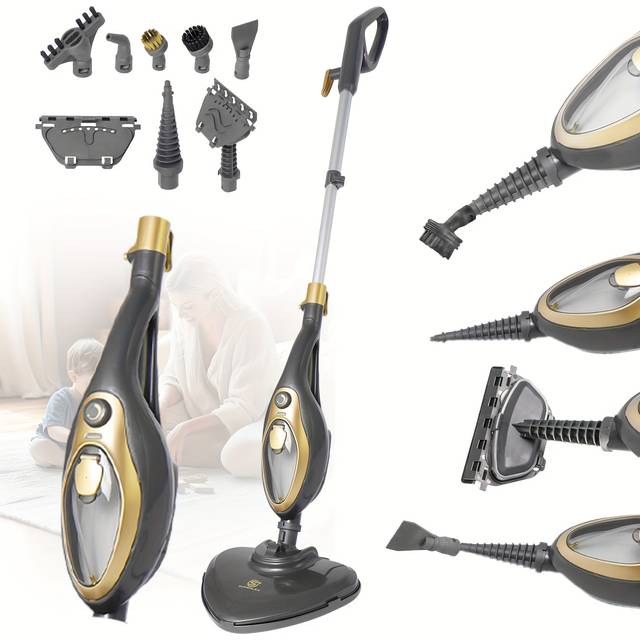 TEMU Steam Mop Carpet Steamer, 12-in-1 Mutlifunction Steam Cleaner Detachable Handheld Variable Control With Microfibre Pad For Carpets, Hard Floors, Bathroom, Kitchen
