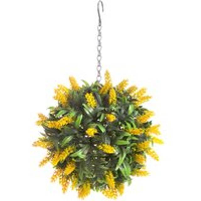 Best Artificial 24cm Yellow Lush Lavender Flower Ball
