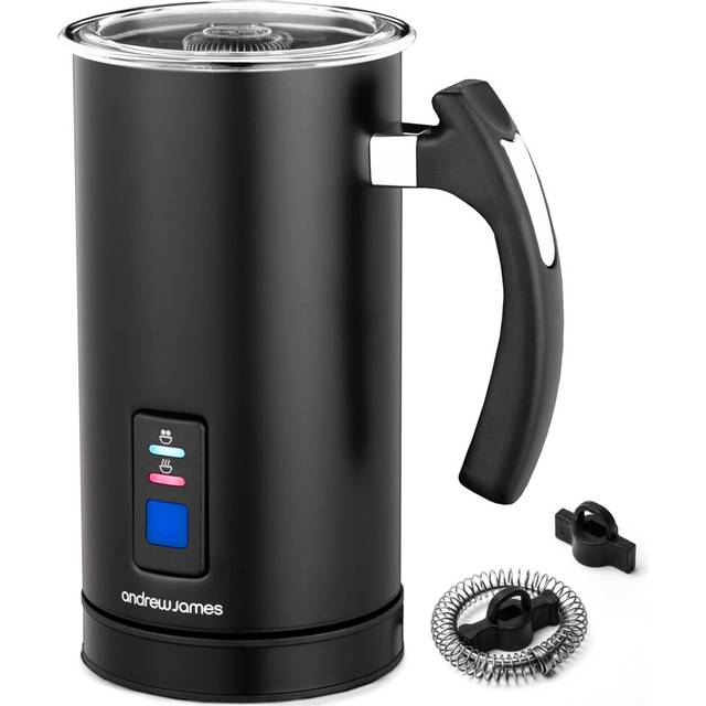Andrew James Multi-Functional Electric Milk Frother & Milk Steamer, 500W 300ml 5 Functions 1 Touch Operation, Non-Stick, Hot Chocolate Heater, Milk