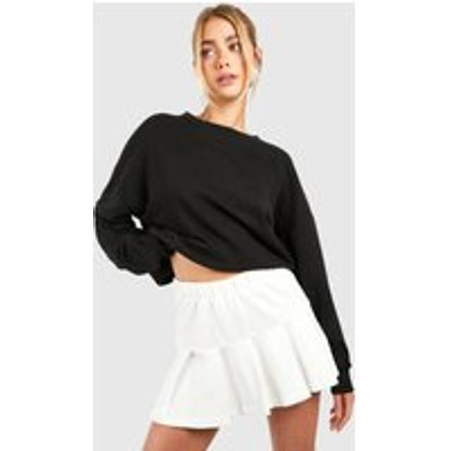 Womens Loopback Pleated Tennis Skirt - Cream - S