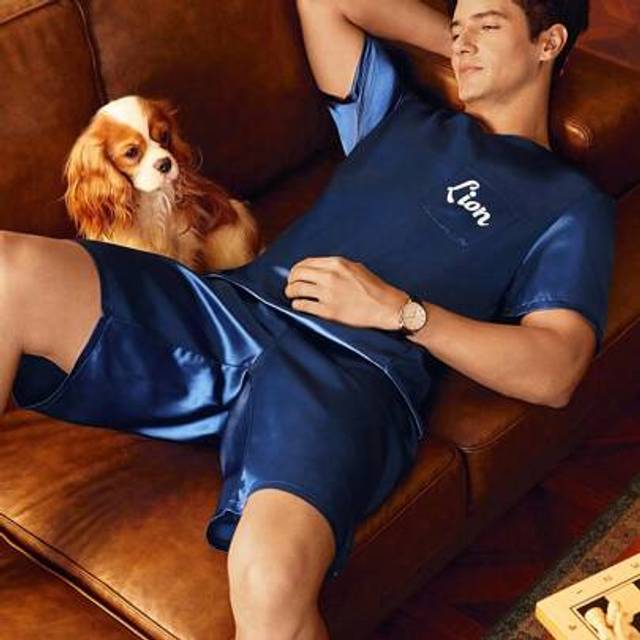SHEIN Comfy Sateen Short Sleeve Shorts Pajama Set For Men
