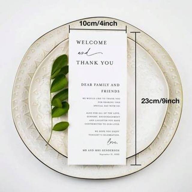 SHEIN 5/20/30pcs Personalized Simple Elegant Thank You Place Cards, Modern Design Wedding Thank You Note Place Setting Cards,Multi-Functional,Durable,Orname