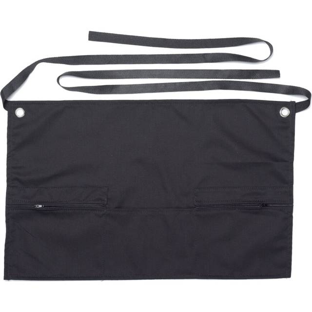 "(Black) Short Money Cash Apron Zip Pockets 14"" Long"