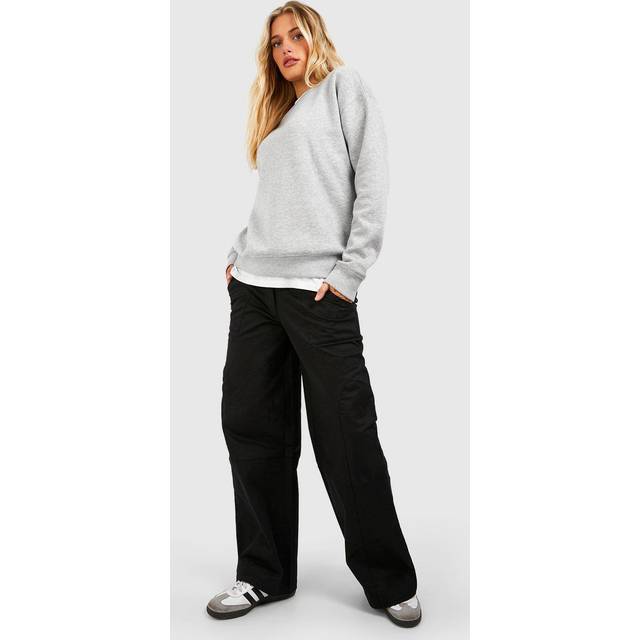 Womens Toggle Waist Lace Up Detail Straight Fit Trousers - Black - 10, Black