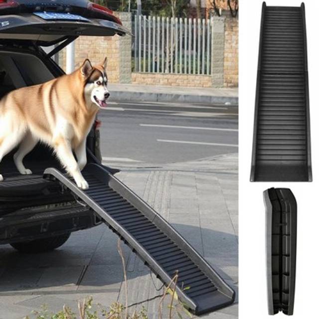 Portable Folding Plastic Dog Pet Ramp - Black - One Size