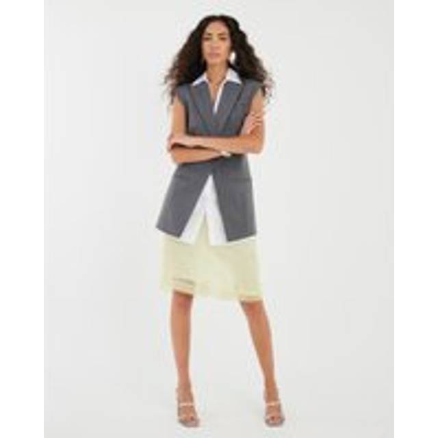 River Island Womens Yellow Organza Embellished Pencil Skirt - 8