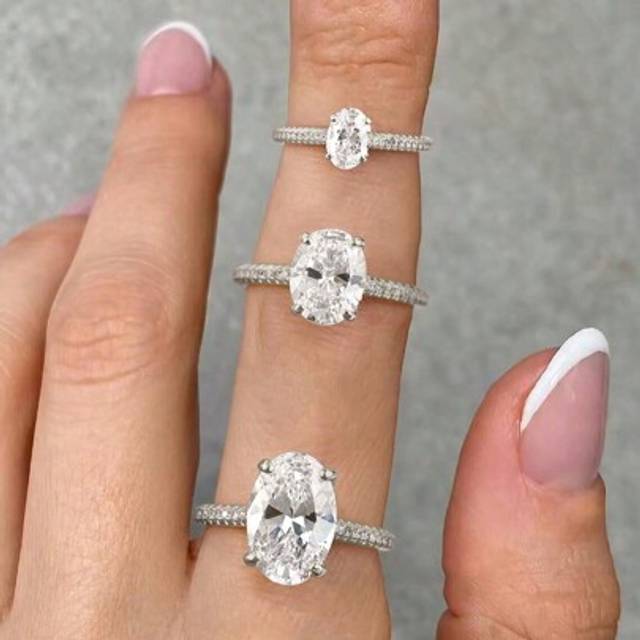 SHEIN 1PC 925 Sterling Silver Sparkle Oval Engagement Ring Wedding Band For Women Promise Ring Eternity Ring Fine Jewelry Gift