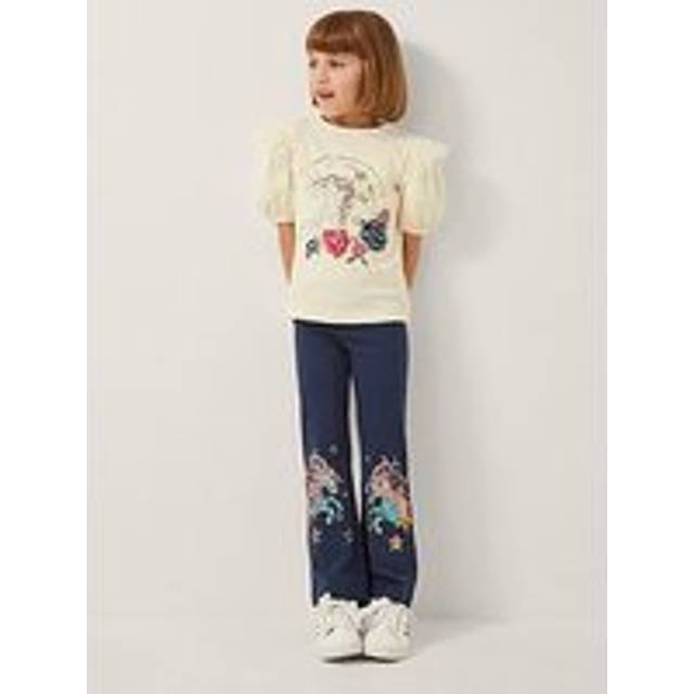 Monsoon Girls Unicorn Flare Leggings - Navy, Navy, Size Age: 3-4 Years - age: 3-4 YEARS