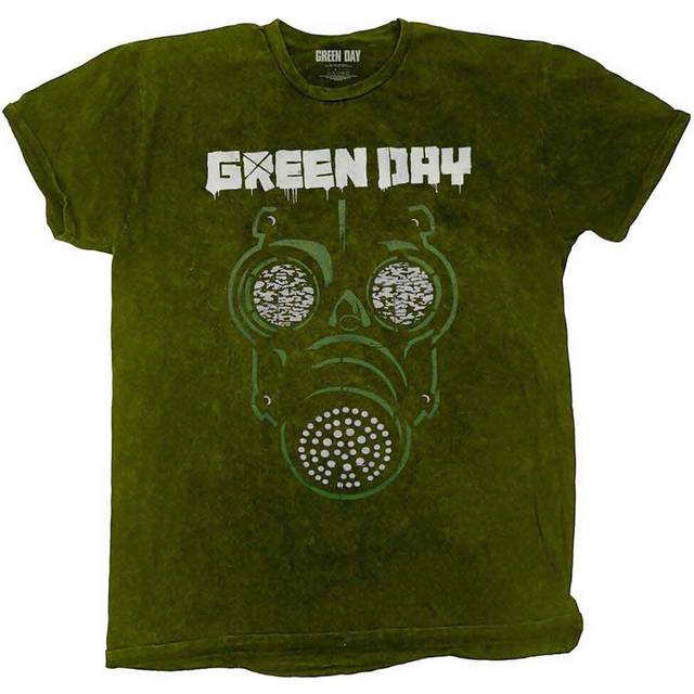 (L, Green) Green Day Gas Mask Dip Dye T Shirt