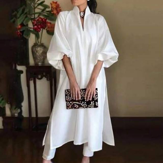 SHEIN Women&#39;s Casual Solid Color Loose Elegant Shift Dress, Solid Color Casual Woven Fabric, Summer