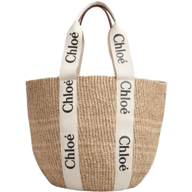 Womens Chloe Woody Medium Paper Basket Bag