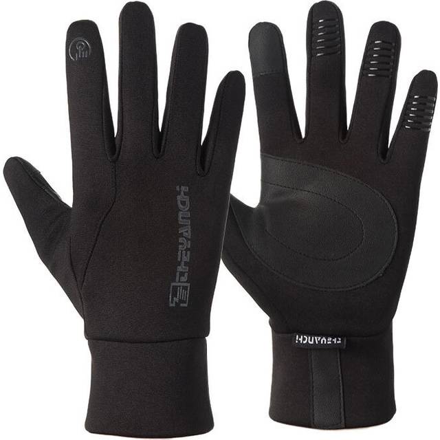 (xL, J17 Black) Men Women Outdoor Sports Fitness Non-slip Cycling Gloves Warm Touch Screen