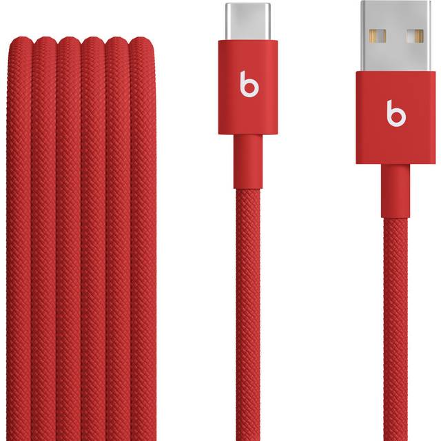 BEATS USB-A to USB-C Woven Cable - 1.5 m, Rapid Red, Red