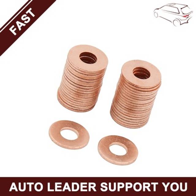 Universal piece of 40 copper washers flat sealing gaskets ring 6mm id for car