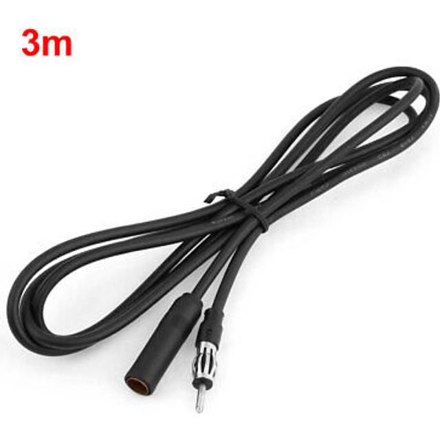 Car Black 3 Meters Long Male To Female Radio Antenna Adapter Extension Cable