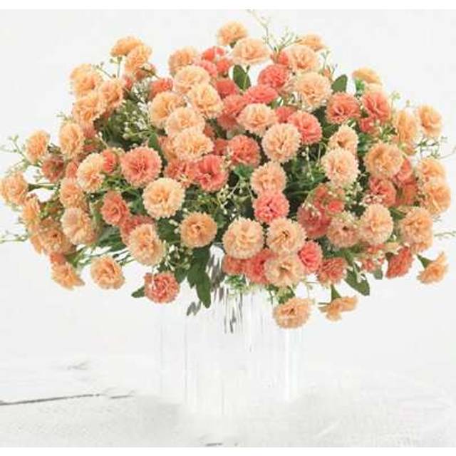 SHEIN 1PC/3PCS Artificial Flowers Silk Carnation Bride Bouquet Fake Plants Room Decor Fall Decor Fake Flowers Garden Autumn Decor Centerpieces Vase For Home
