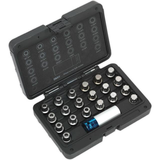 21pc locking wheel nut key set - dealers & repair centres only - for bmw & mini